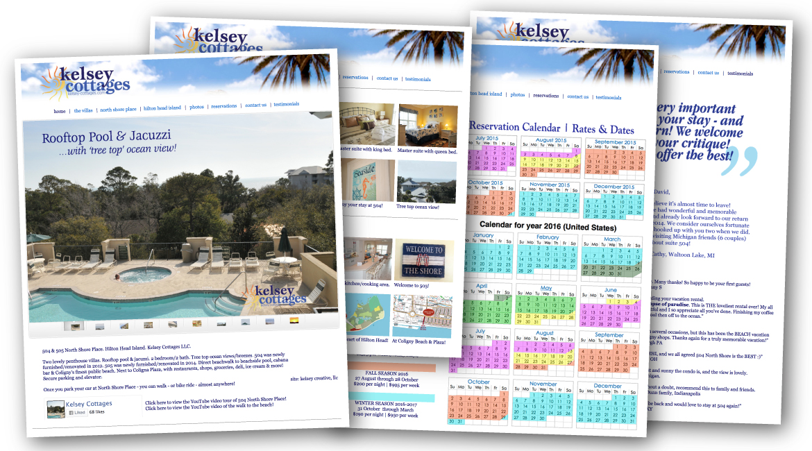 Kelsey Cottages Hilton Head Website